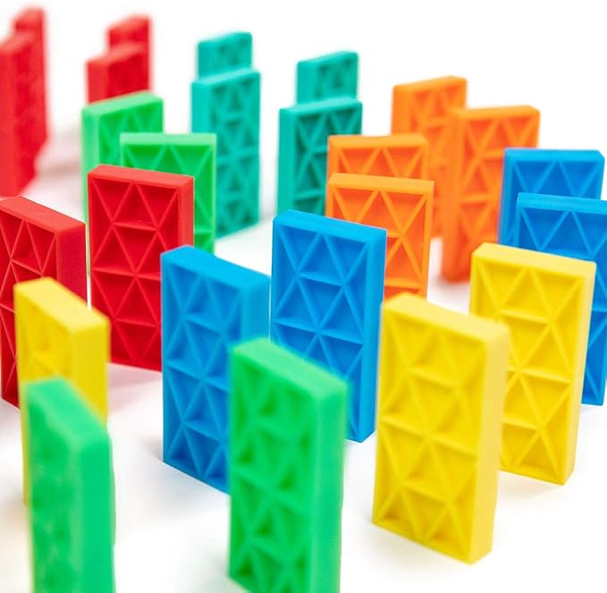 Bulk Dominoes Kinetic Domino Kit | Dominoes Set, STEM STEAM Small Toys, Family Games for Kids, Kids Toys and Games, Building, Toppling, Chain Reaction Sets (225pc)