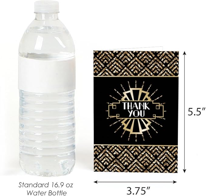 Big Dot of Happiness Roaring 20's - 1920s Art Deco Jazz Party Thank You Cards (8 count)