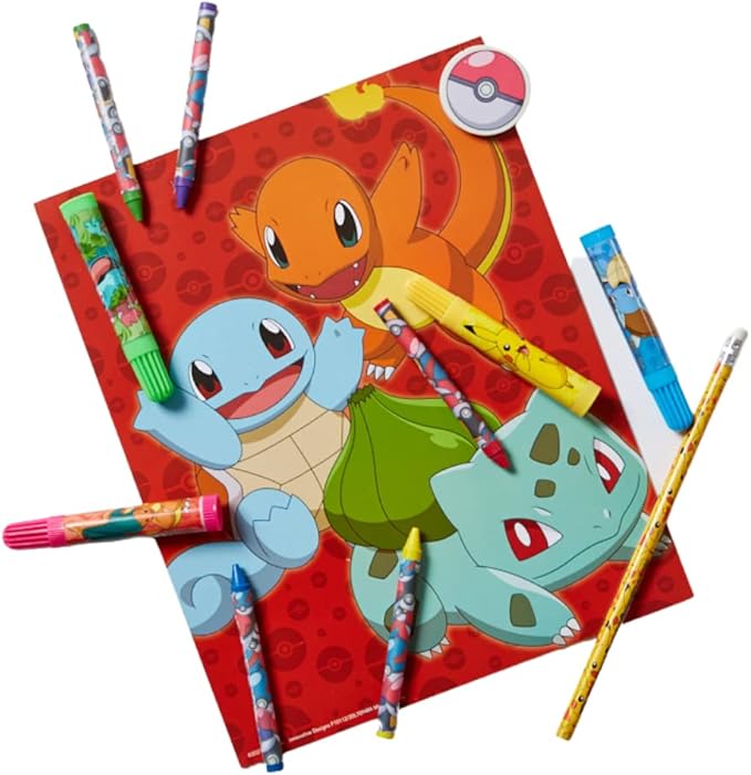 Innovative Designs Pokemon Kids Coloring Art and Sticker Set, 30 Pcs. & Craft Supplies with Pencil Case