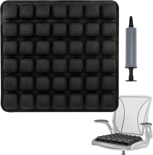 3D Inflatable Seat Cushion, Pressure Relief Design, Protect Lumbar Spine, Portable Travel Seat Cushion Wheelchair Pad for Car Seat, Office Chair, Wheelchair, Stadium