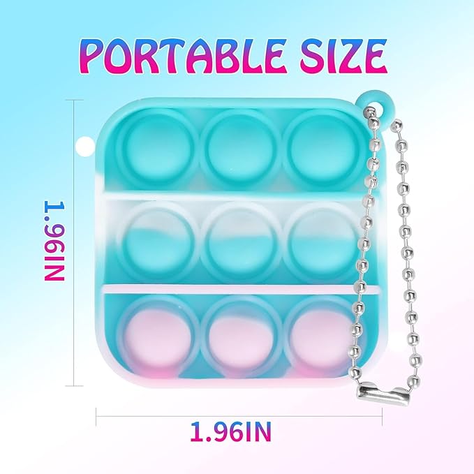 81 PCS Mini Pop Fidget Toys Pack Party Favors, Easter Silicone Squeeze Pop Bracelet it Bubble Fidget Bulk Sensory Toys, Pop Keychain Bubble Toy Party Bag Fillers for Kids, Wrap Pop Toy