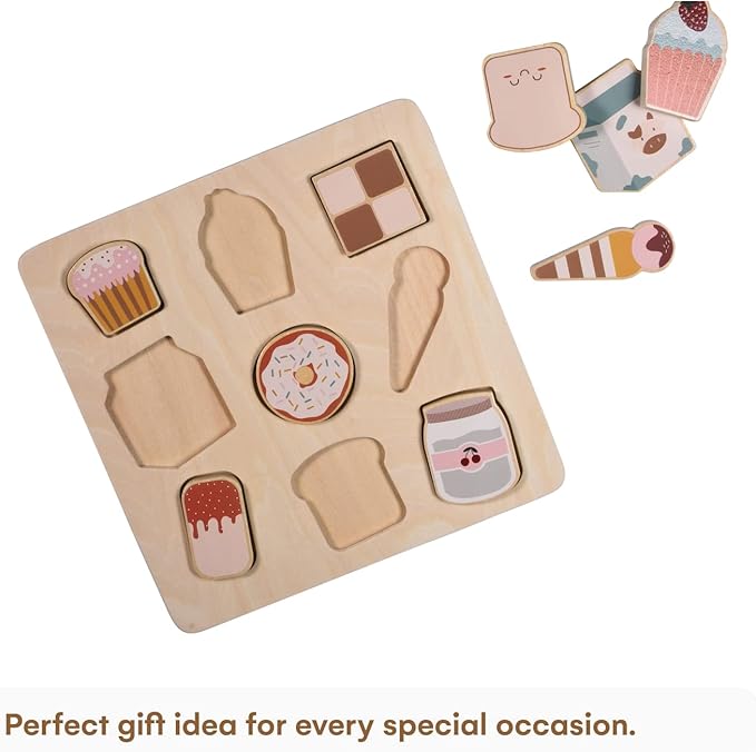 CHILDLIKE BEHAVIOR Wooden Puzzle - Toddler & Kids Wood Toy Puzzle - Educational Wooden Puzzle Set - Montessori Peg Board Toys Tool - Learning Non- Platic Puzzles Board for Toddlers Ages 1-3
