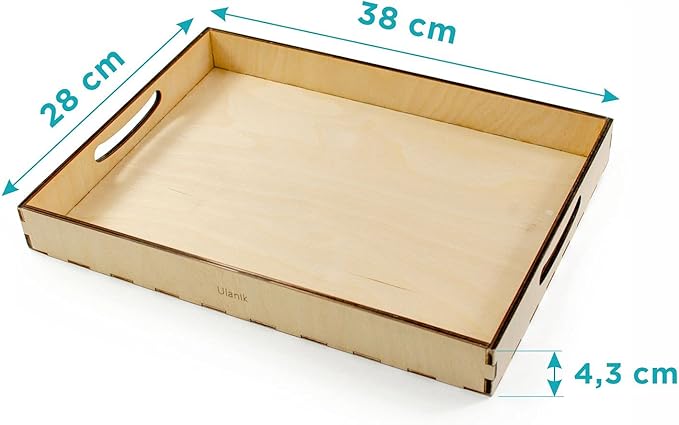 Ulanik Sorting Tray Toddler Montessori Toys for 3 Year Old + Kids Wooden Montessori Tray for Preschool Learning Color Sorting and Counting — No Sections