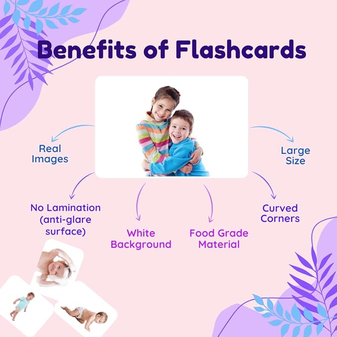 hungry brain Flash Cards for Toddlers, 24 Actions Flashcards, Double-Sided, Montessori, Educational, Kindergarten - Preschool Learning Activities, Gifts for Kids, 1, 2, 3, 4 Years Babies