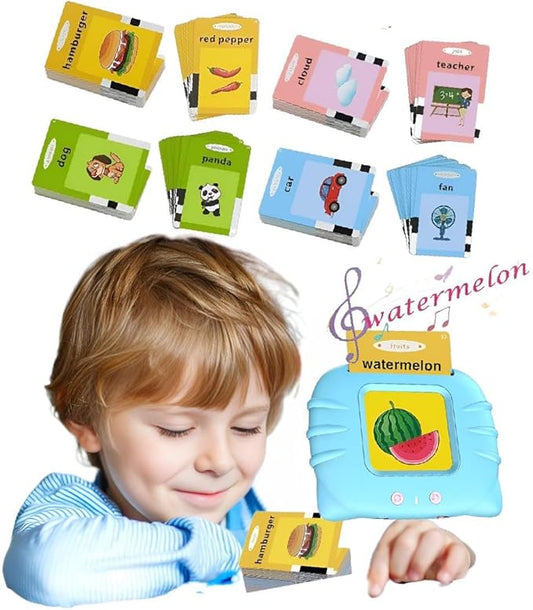 Toys for Ages 2-4 Talking Flash Cards for Toddlers 1-3,Preschool Learning Activities Flashcards,Educational Learning Kids Toys Boys 3-5 Or 3 Year Old Girl Gifts to Promote Speak and Spell (Blue)