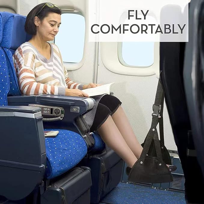 WZLL.SLSP 2 Pack Airplane Footrest,Travel Foot Hammock for Flights,Reduce The Swelling of Feet,Adjustable Height Relaxing Hammock for Legs and Feet Rest