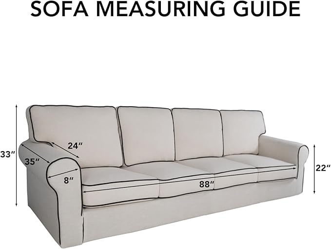 PureFit Reversible Quilted Sofa Cover, Water Resistant Slipcover Furniture Protector, Washable Couch Cover with Non Slip and Elastic Straps for Kids, Dogs, Pets (4 Seater Sofa, Coffee/Ivory)