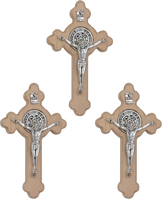 COTTVOTT Wooden Christian Jesus Cross/Orthodox Crucifix Charms Pendants for Rosary Necklace, DIY Jewelry Making Accessories Parts