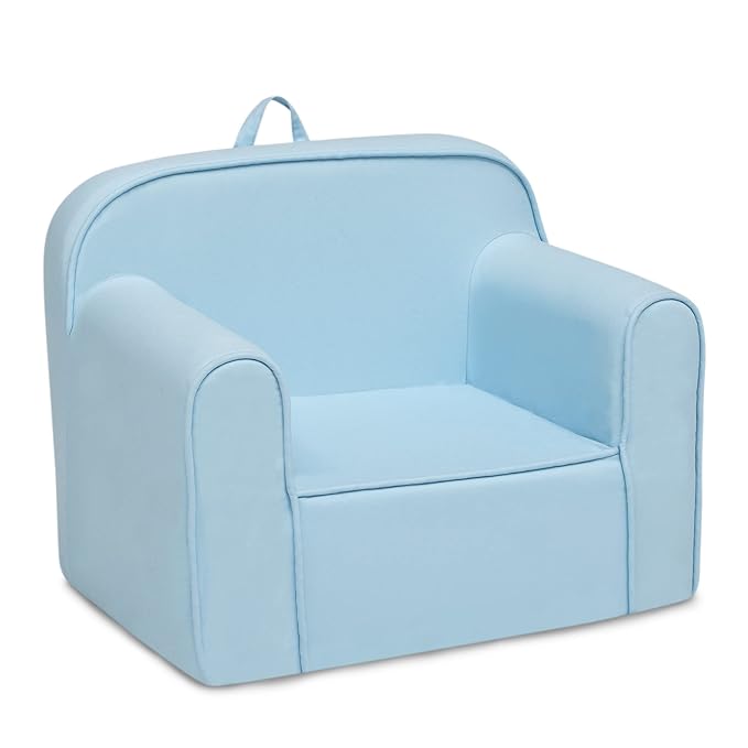 Delta Children Cozee Chair for Kids for Ages 18 Months and Up, Light Blue