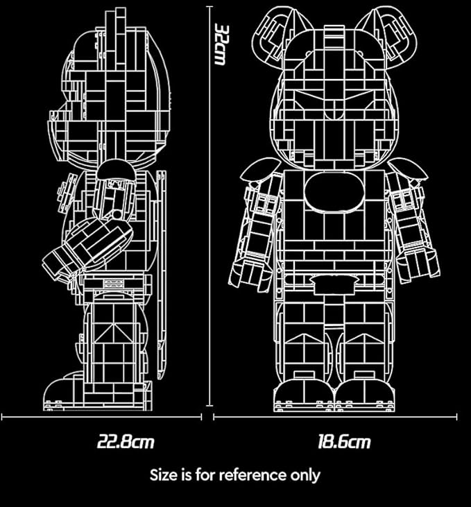 Mecha Bear Building Block Kit, Mechanical Violent Bear Display Art Toy Model,Creative Collectible Gift for Adults & Kids(1647 Pieces)