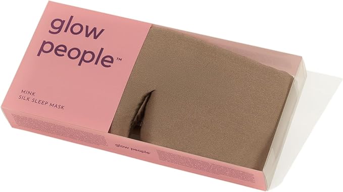 Glow People Silk Sleep Mask – 100% Mulberry Silk Eye Mask for Sleeping, Total Blackout, Cloud-Soft and Adjustable for Beauty Sleep and Travel - Mink