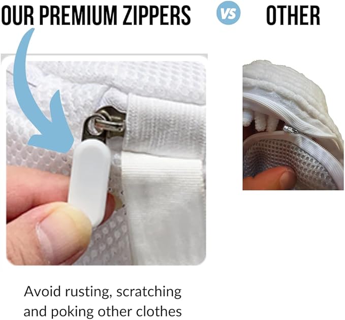 Shoe Washing Machine Bag for 1 Large Pair Shoes – Eliminate Sports Shoe Odor with Reusable Laundry Shoe Bags and Protect Clothes - White Mesh Shoe Bag for laundry items