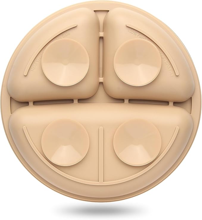 Suction Plates for Baby 3 pack, Stay Put Divided Toddler Plates, 100% Food Grade Silicone Baby Plates, BPA Free, Baby Feeding Supplies, Microwave & Dishwasher Safe