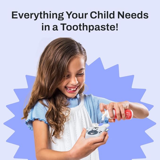 autobrush Kids Fluoride-Free Foaming Toothpaste Strawberry Flavor for Electric or U-Shaped Toothbrush, SLS-Free, Training Toothpaste, Anti-Cavity (2 Pack)