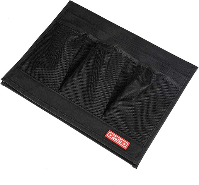 Bedside Storage Organizer - Table Cabinet Organizer Caddy for Remotes, Phone, Glasses (Classic 4 Pockets - Black)