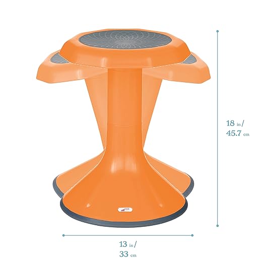 ECR4Kids ACE Active Core Engagement Wobble Stool, 18-Inch Seat Height, Flexible Seating, Orange
