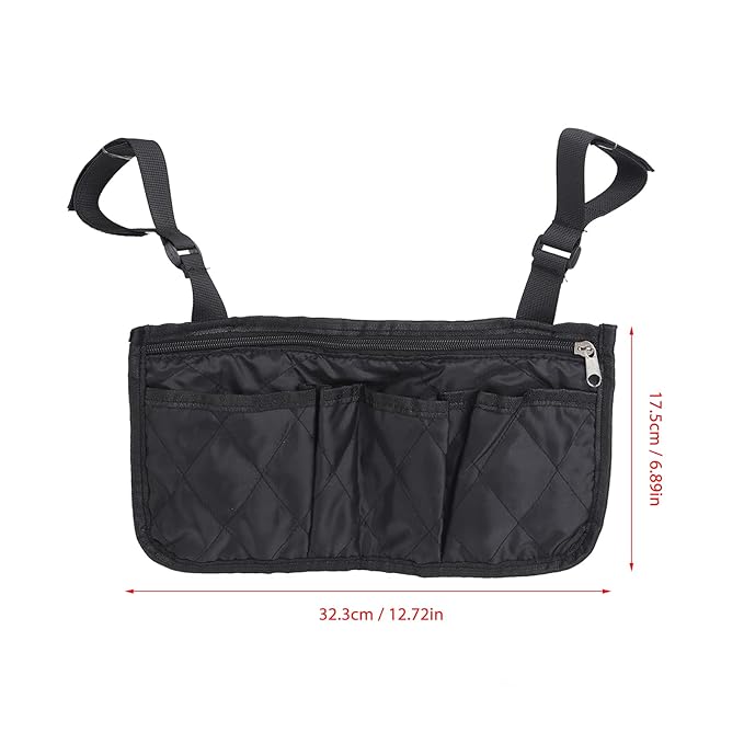 Wheelchair Carry Bag, Wheelchair Side Bag Armrest Accessories Storage Bag, Wheelchair Armrest Accessories, Arm Rest Pouch for Rollator, Walkers, Wheel Chairs