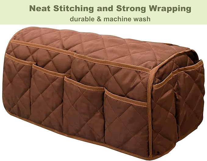 Armchair Caddy for Recliner Organizer Brown Coffee Sofa Armrest Organizer with 14 Pockets for Armchair Remote Control Holder Phones Ipads Keys Books Glasses Storage