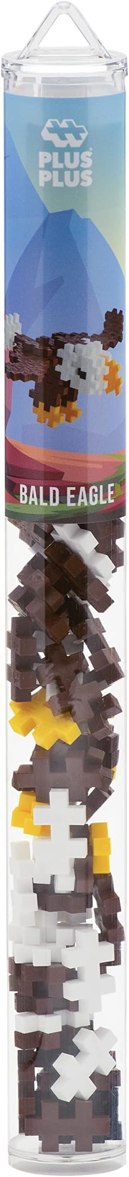 PLUS PLUS 3D Animal Figurine Building Block Set, 70 Mini Interlocking Puzzle Pieces, Fun STEM Toys for Kids - Eagle Mini Maker Tube
