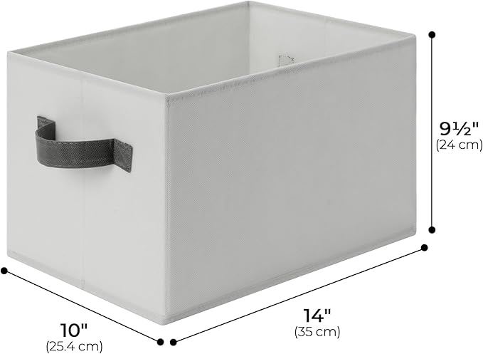 Cupic Cupid Storage Bins Closet, Fabric Closet Organizers and Storage, 6-Pack Baskets for Organizing, Large Storage Boxes with Handles for Clothes and Toys, Light Gray