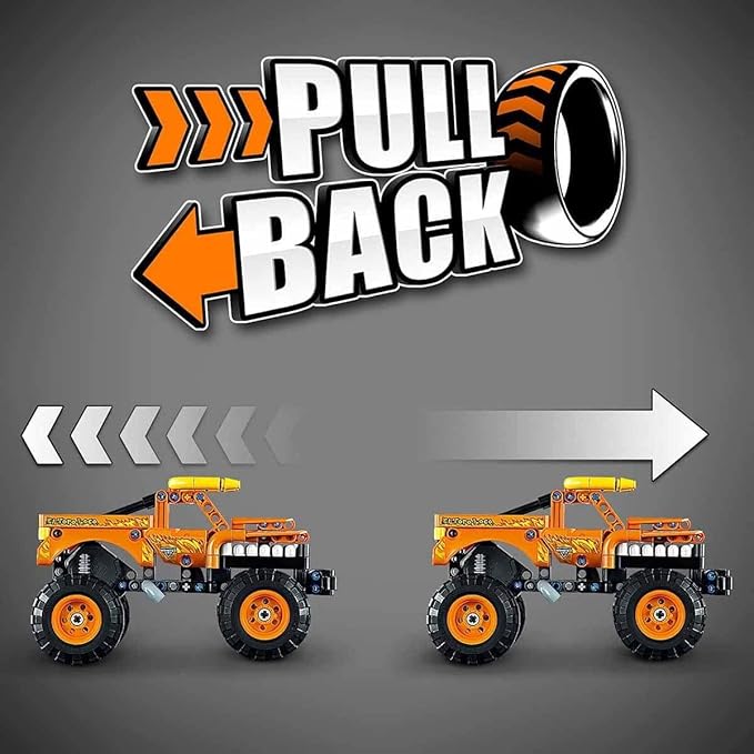 LEGO® Technic Monster Jam™ El Toro Loco™ 42135 Model Building Kit; 2-in-1 Pull-Back Toy