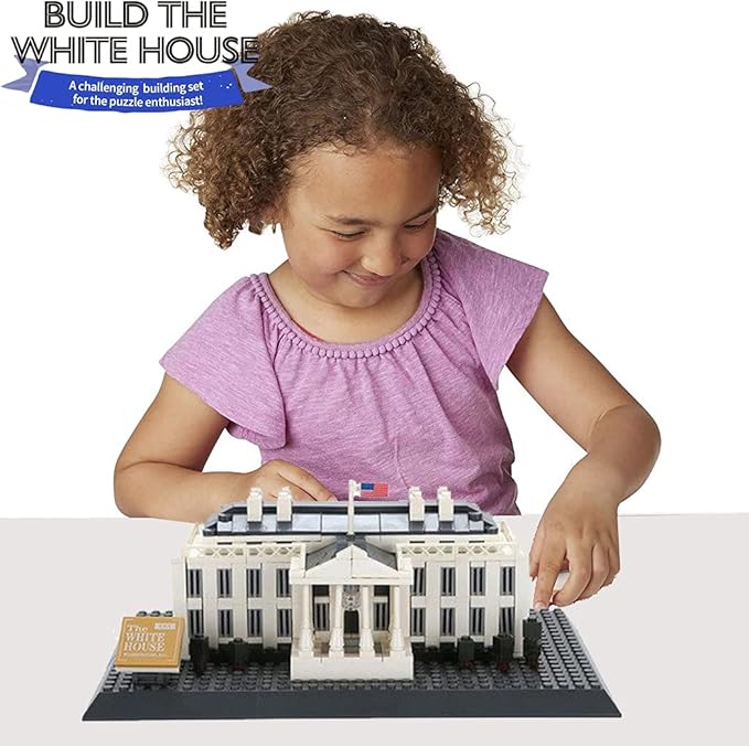 Liberty Imports White House Building Blocks Set, 770 Pieces Washington D.C. White House Famous Landmark Series - Architecture Bricks Toy Model for Kids and Adults
