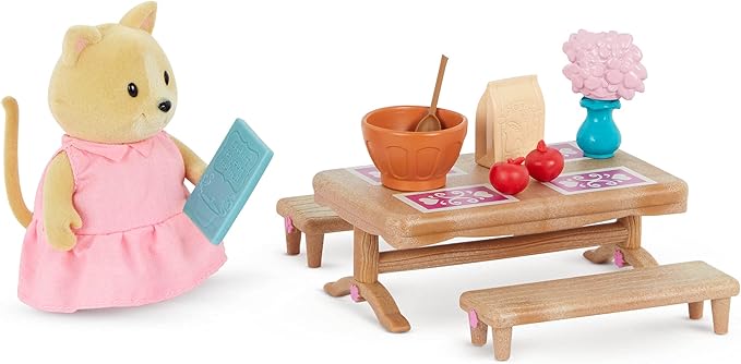 Li'l Woodzeez Master Bedroom & Dining Set – Miniature Furniture and Kitchen Accessories – 26pc Toy Set with Bed, Table, Fridge, and More – Toys for Kids Age 3+