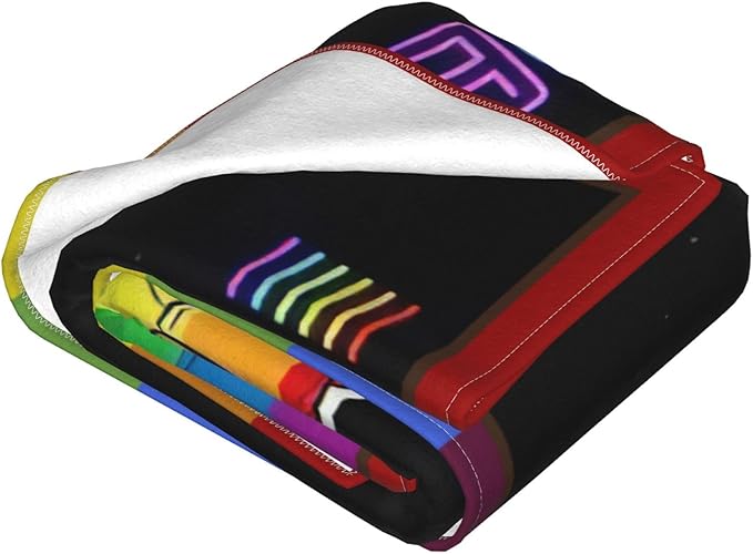 LGBT Throw Blanket Rainbow Progress Pride Blanket Soft Cozy Flannel Fleece Lightweight Plush Fuzzy LGBT Blanket Gifts for Gay LGBTQ Lesbian Transexual Friends Besties Couch Sofa Bed 40"X50"