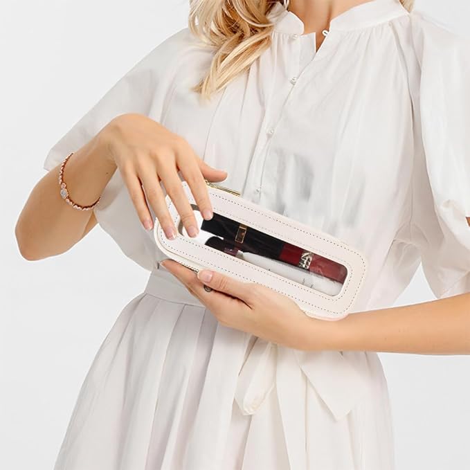 FFpaw Travel Clear Makeup Bag Set, TSA Approved Cosmetic Bag Case with Zipper Portable Makeup Pouch Toiletry Bag Women Traveling Cosmetic Organizer Storage Bag Car Organizer Car Essentials for Women