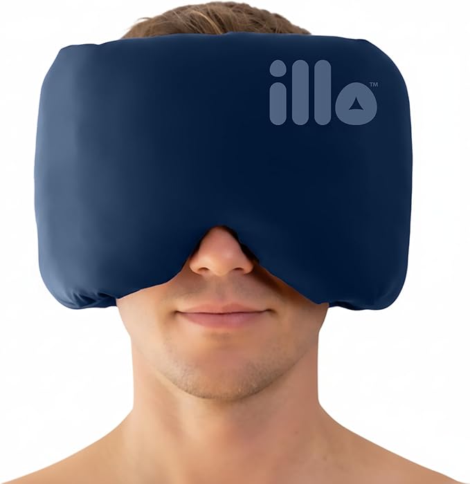 illo Wearable Pillow Sleep Mask | Soft Mulberry Silk Blackout Sleeping & Napping Eye Mask | Best for Home Bed, Work, Camping, Airplane, Side Sleeper | Reversible as Travel Neck Pillow | Women & Men