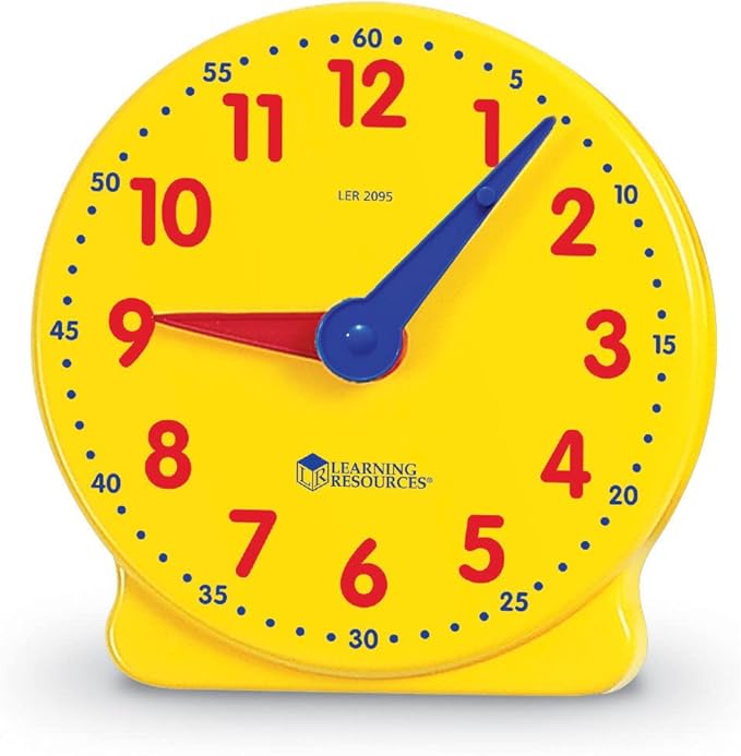Learning Resources Big Time Student Clock, Teaching & Demonstration Clock, Develops Time and Early Math Skills, Ages 5+, Clock for Learning, 12 Hour,Back to School Gifts