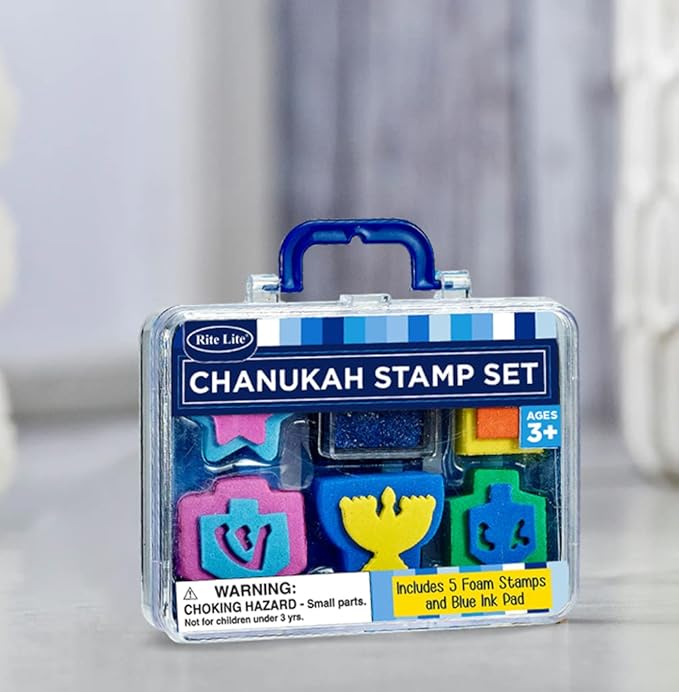 Chanukah Rubber Stamp Kit Craft for Children 5 stamps with ink pad