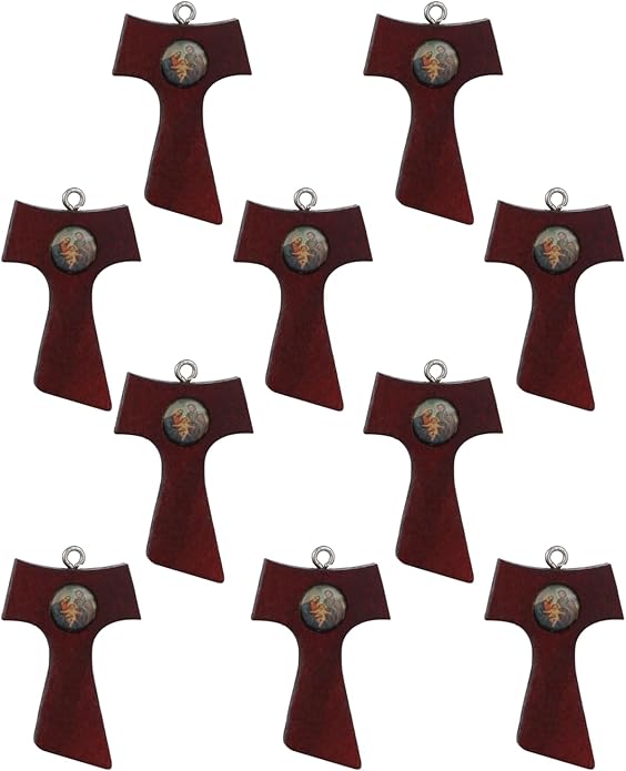 COTTVOTT Wooden Christian Jesus Cross/Orthodox Crucifix Charms Pendants for Rosary Necklace, DIY Jewelry Making Accessories Parts