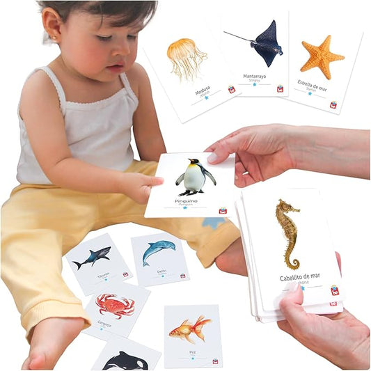 Tool be Sea Animals Bilingual Flash Cards. 18 Photos of Spanish-English flash cards for toddlers 1-3 and kids up to 6 Years. The Montessori Toddler Learning Resources Toys, Toddler Learning Activities