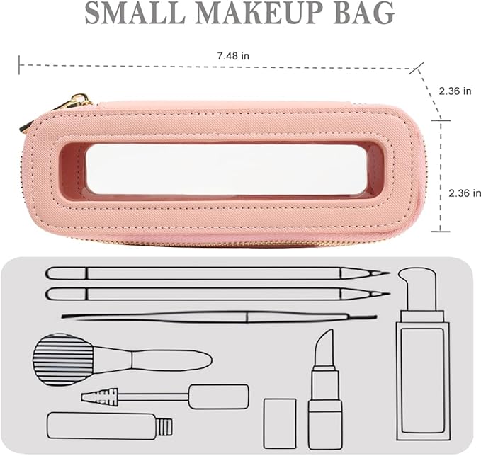 FFpaw Travel Clear Makeup Bag Set, TSA Approved Cosmetic Bag Case with Zipper Portable Makeup Pouch Toiletry Bag Women Traveling Cosmetic Organizer Storage Bag Car Organizer Car Essentials for Women