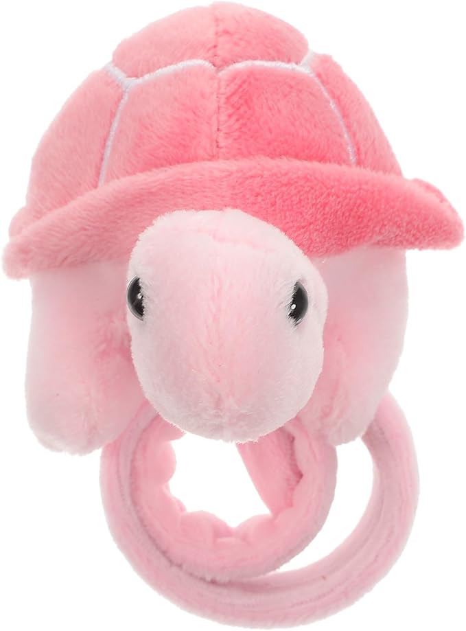 Gadpiparty Animal Slap Bracelets Turtle Snap Bands Stuffed Animals Huggers Plush Hug Slap Wristband Animal Slap for Kids Party Favors Supplies Pink
