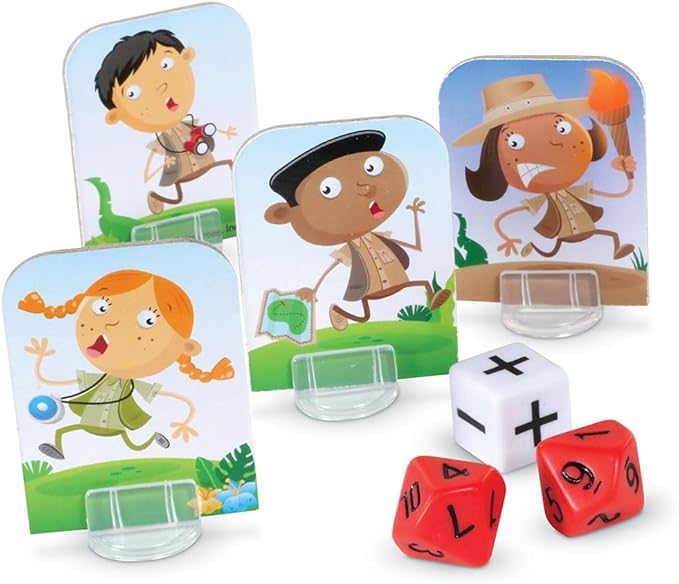 Learning Resources Math Island Addition & Subtraction Game, Educational Games, Elementary Math, Teaching Toys, Children’s Math Games, Educational Indoor Games, 8 Pieces, Age 6+