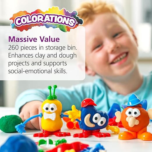 Colorations - BUILDME Creative Creatures Dough Builders (Includes 260 pieces) - Dough & Molding Clay Accessories for Kids - Screen-Free Play Time - Builds Animals & Characters