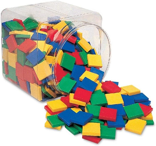 Learning Resources Square Color Tiles, Counting, Sorting Toy, Set of 400 in 6 Colors, Ages 3+