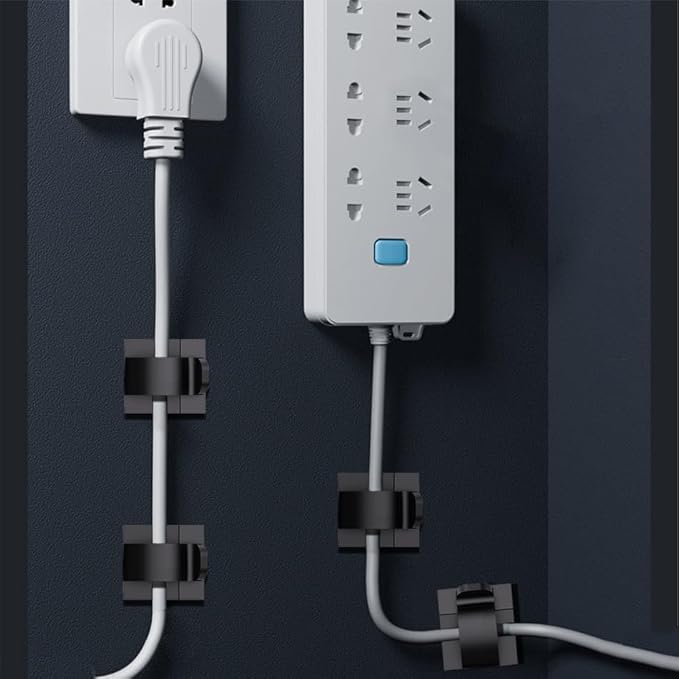 100 PCS Cable Clips Cord Organizer (Small, Medium,Large),Wire Holder for Cable Management, Outdoor Light Clips Light Hooks for LED String,Car Dash Cam, Extension Cord (Clear)