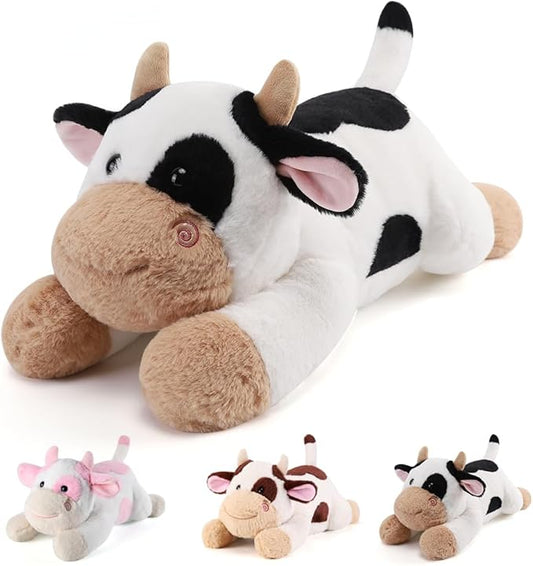 Cow Weighted Stuffed Animals - 12 Inch 1.0 Pounds Weighted Plushies Cow Stuffed Animals - Small Plush Pillow - Cute Plush Toys Gifts for Kids & Adults (12" 1.0 lbs)