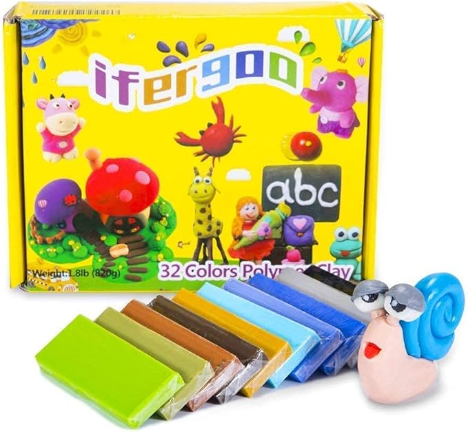 ifergoo Polymer Clay Kits, Oven Bake Clay Model Clay, Safe and Non-Toxic DIY Modeling Clay, Sculpting Clay Tools and Accessories,Ideal Gift for Children, Adults and Artists
