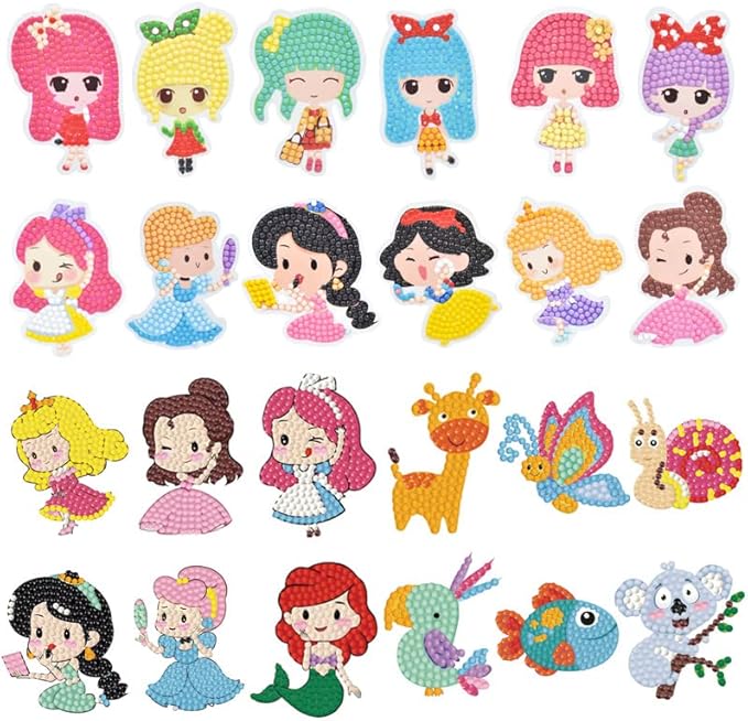 5D Diamond Craft Kits Stickers for Kids,Gem Kids' Paint by Number Kits Mosaic Sticker - Best Gifts for Girls Over Ages 6+ Easy for Kids Beginners