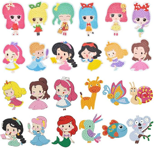 5D Diamond Craft Kits Stickers for Kids,Gem Kids' Paint by Number Kits Mosaic Sticker - Best Gifts for Girls Over Ages 6+ Easy for Kids Beginners