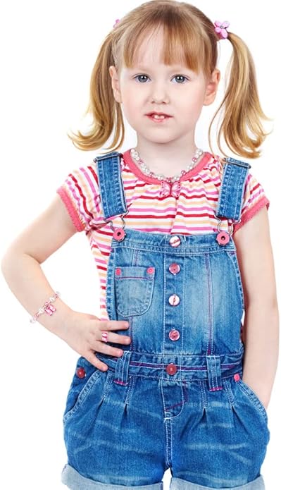 Butterfly Stretch Necklace Little Girl Toddler Necklace Bracelet Set, Little Princess Jewelry Kids Play Necklaces Butterfly Rings for Kids (B)