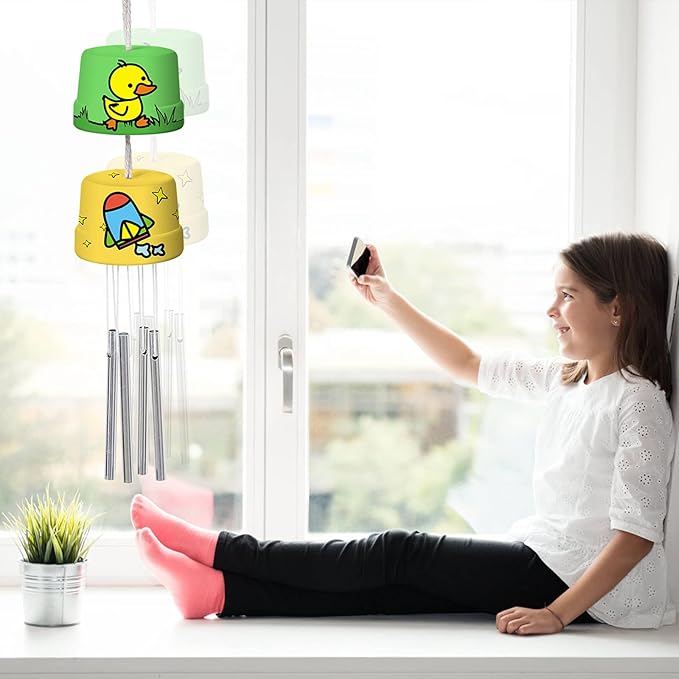 3-Pack DIY Wind Chime Kits- Arts and Crafts for Boys Girls Kids Ages 8-12 4-8 6-8 5-7 3-5, Construct & Paint Birthday Holiday for Kids