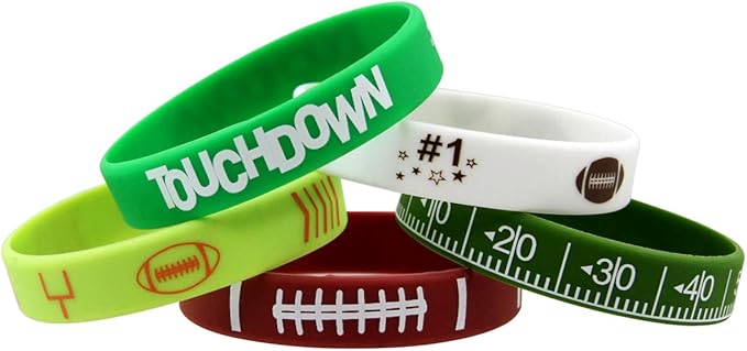 Fancy Land 35 Silicone Football Motivational Bracelets for Kids Football Gift Party Supply
