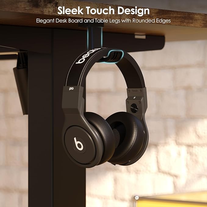 Monomi Electric Standing Desk, 79 x 31.5 inches Height Adjustable, Ergonomic Home Office Sit Stand Up Desk with Memory Preset Controller (Rustic Brown Top/Black Frame)