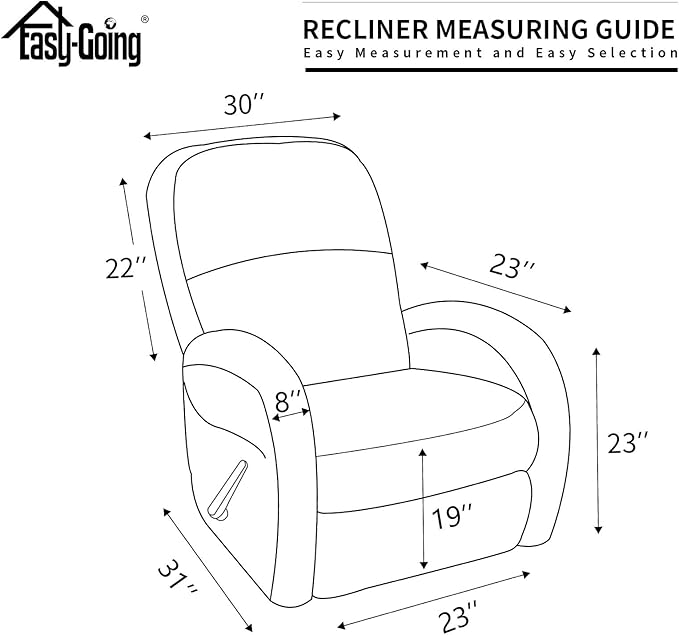 Easy-Going 100% Dual Waterproof Recliner Cover Stretch Soft Couch Cover for Dogs, Sofa Slipcover for Recliner Couch Leakproof Furniture Protector for Kids, Pets Camel
