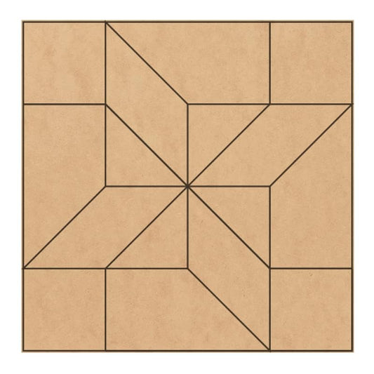 Large Unfinished Barn Quilt Square Wooden Sign, Country Decor Canvas Quilts Blocks (18 inches, Friendship Star)